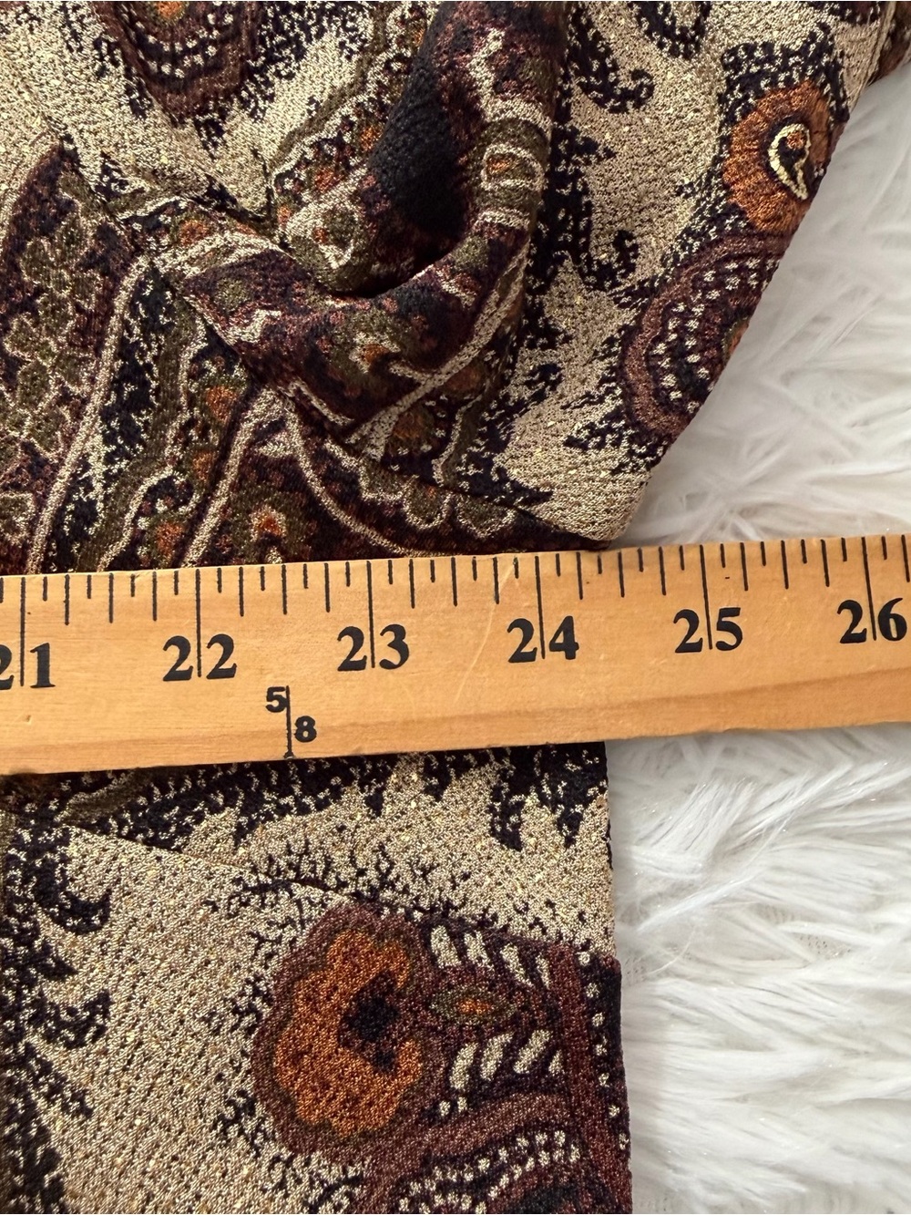 DressBarn Womens 2X Boho Paisley Top Brown Tan Bell Sleeve Office Peasant Fall - Picture 6 of 8